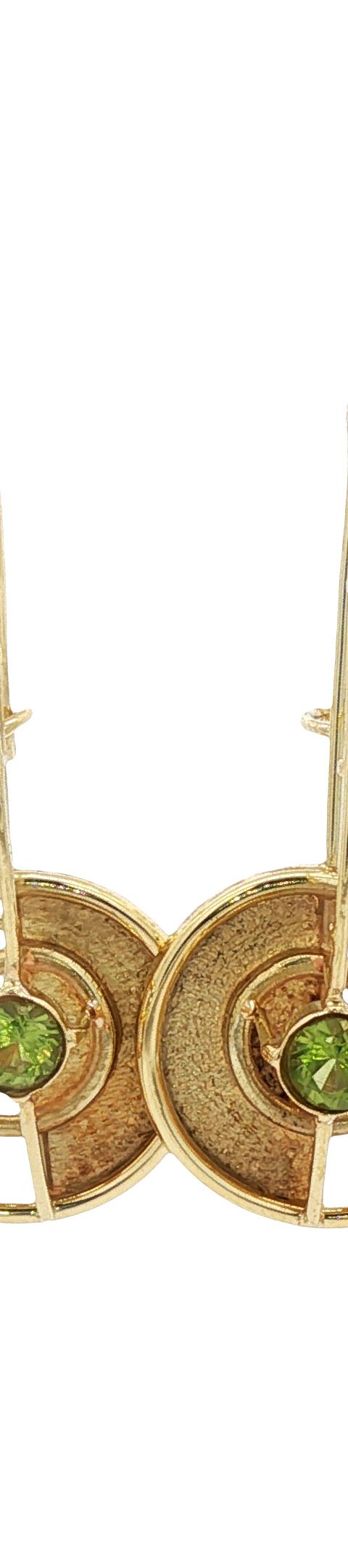 Vintage 14K Gold Drop Earrings with Peridot